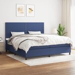 vidaXL Sommier à lattes de lit avec matelas Bleu 200x200 cm Tissu