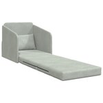 vidaXL Canapé-lit au sol 2 en 1 Gris clair 65x80x83 cm Velours