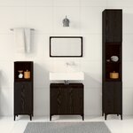 vidaXL Ensemble de meubles de salle de bain en 3 pièces en chêne noir en bois d'ingénierie