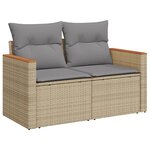 vidaXL Salon de jardin avec coussins 8Pièces mélange beige résine tressée