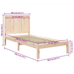 vidaXL Cadre de lit sans matelas 75x190 cm bois de pin massif