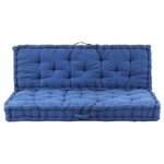 vidaXL Coussins de plancher de palette lot de 2 Coton Bleu clair