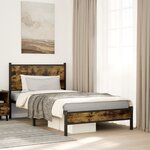 vidaXL Cadre de lit en métal sans matelas chêne fumé 100x200 cm