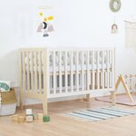 Lit bébé KIPPY 60 x 120 naturel et blanc