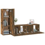 vidaXL Ensemble de meubles TV 3 Pièces Chêne fumé Bois d'ingénierie