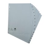 Intercalaires Imprimés Numériques Pp Recyclé Gris - 15 Positions - A4 - Gris - X 20 - Exacompta