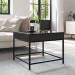 vidaXL Table basse avec LED Infinity noir 50x50x41 cm