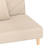 vidaXL Canapé-lit à 2 places avec deux oreillers crème tissu