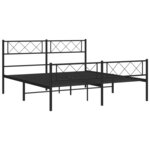vidaXL Cadre de lit métal sans matelas avec pied de lit noir 120x190cm