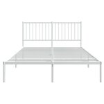 vidaXL Cadre de lit métal sans matelas et tête de lit blanc 140x200 cm