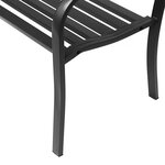 Banc 3 places de jardin terrasse style rural chic 127L x 60l x 85H cm métal époxy anticorrosion noir
