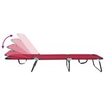 vidaXL Chaise longue pliable 2 Pièces portable rouge en tissu Oxford 600D