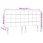 vidaXL Tête de lit à LED Gris clair 200x5x118/128 cm Velours