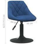 vidaXL Chaises pivotantes à manger lot de 6 bleu velours