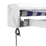 vidaXL Auvent rétractable bleu et blanc 3x2 5 m tissu et aluminium