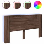 vidaXL Armoire tête de lit avec LED chêne marron 180x16 5x103 5 cm