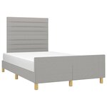 vidaXL Cadre de lit avec tête de lit gris clair 120x190 cm tissu
