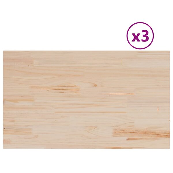 vidaXL Dessus de table 3 Pièces 80x47x2 5cm rectangulaire bois pin massif