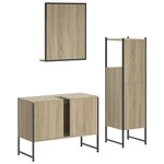 vidaXL Ensemble d'armoires de salle de bain 3 Pièces chêne sonoma