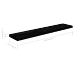 vidaXL Étagère murale flottante 4 Pièces Noir brillant 120x23 5x3 8cm MDF