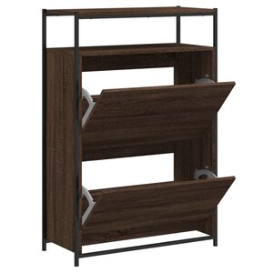 vidaXL Meuble à chaussures chêne marron 75x34x112 cm bois d'ingénierie