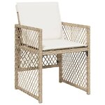 vidaXL Ensemble à manger de jardin et coussins 9 Pièces beige Poly rotin