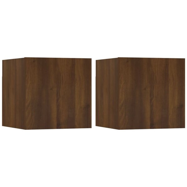 vidaXL Meubles TV muraux 2 Pièces Chêne marron 30 5x30x30 cm