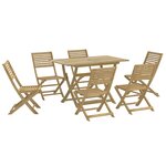 vidaXL Ensemble à manger de jardin 7 Pièces Bois d'acacia solide