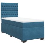 vidaXL Sommier à lattes de lit avec matelas bleu 80x200 cm velours