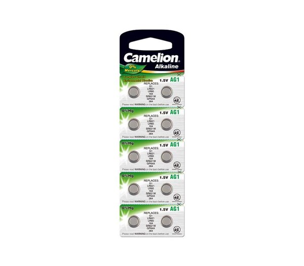 Pack de 10 piles Camelion Alcaline AG1 0% Mercury/Hg CAMELION