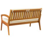 Banc de jardin vidaXL avec coussins 115x70x72 cm en bois d'acacia