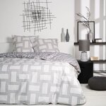 Parure de lit housse de couette 220 x 240 + 2 taies d oreiller 63 x 63