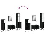 vidaXL Ensemble d’armoires salle de bain 4 Pièces noir bois d'ingénierie