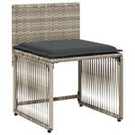 vidaXL Ensemble à manger de jardin et coussins 7 Pièces gris clair rotin