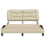 vidaXL Cadre de lit avec LED sans matelas crème 140x200 cm tissu