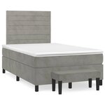 vidaXL Sommier à lattes de lit et matelas gris clair 120x190cm velours