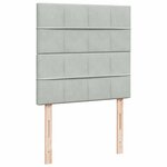vidaXL Sommier à lattes de lit et matelas Gris clair 100x200cm Velours
