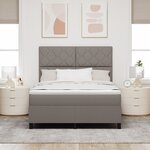 vidaXL Lit avec sommier et matelas & LED Taupe 140x200 cm Tissu