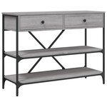 vidaXL Table console avec tiroirs et étagères gris bois d'ingénierie