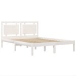 vidaXL Cadre de lit sans matelas blanc 200x200 cm bois massif