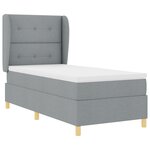 Box Spring VidaXL avec Matelas - Gris clair  90x200 cm  Tissu