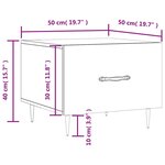 vidaXL Table basse Chêne marron 50x50x40 cm Bois d'ingénierie