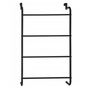Bathroom Solutions Porte-serviettes suspendu de porte Métal Noir