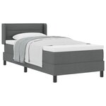 Lit à Ressorts vidaXL avec Matelas Gris Foncé 90x190 cm Tissu
