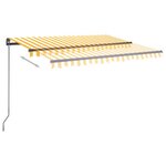 vidaXL Auvent automatique capteur de vent et LED 3x2 5m Jaune et blanc