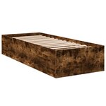 vidaXL Cadre de lit chêne fumé 90x200 cm bois d'ingénierie