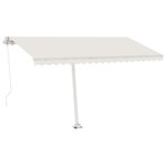 vidaXL Auvent manuel rétractable sur pied 450x300 cm Crème