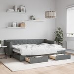 vidaXL Lit de jour avec gigogne et tiroirs sans matelas 80x200 cm