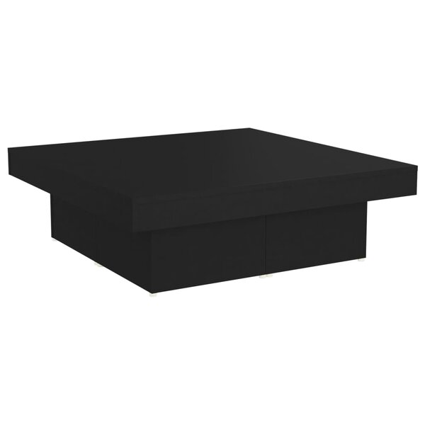 vidaXL Table basse noir 90x90x28 cm bois d'ingénierie
