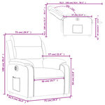 vidaXL Fauteuil inclinable électrique Rouge bordeaux Tissu